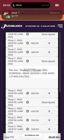 2 pass Jazzablanca 04 juillet Scorpions