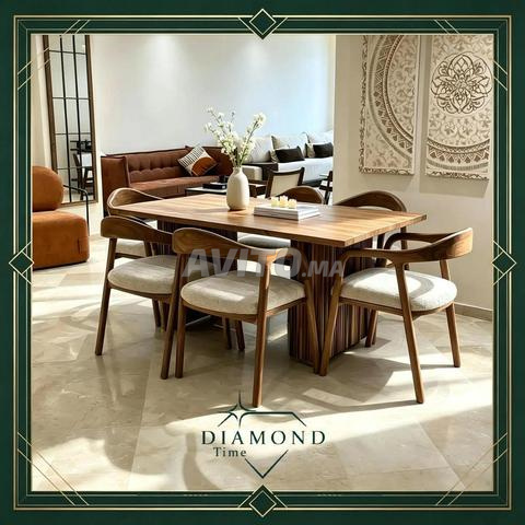 ✨ Table à manger rectangulaire en bois massif - 2