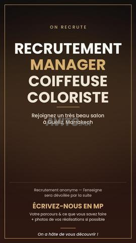 Recrute Manager coiffeuse coloriste