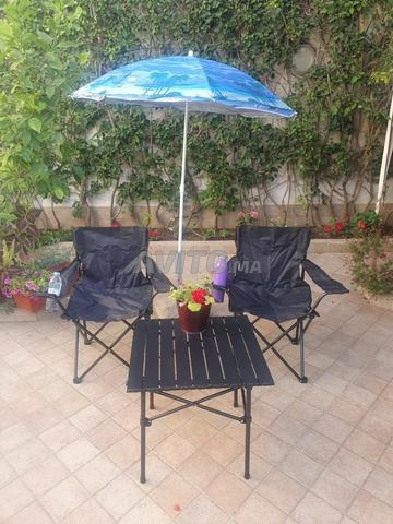 Pack 2 Chaises 1 table pliable et Parasol - 2