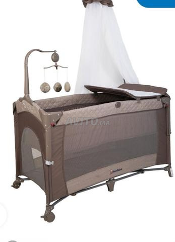 Lit parc cododo confort marron avec matelas