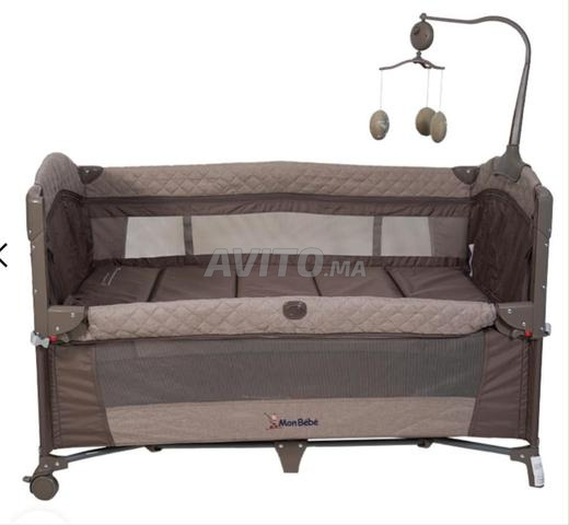 Lit parc cododo confort marron avec matelas - 2