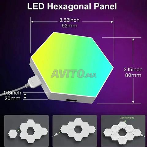 لوحات LED سداسية RGB 10 قطع - 2