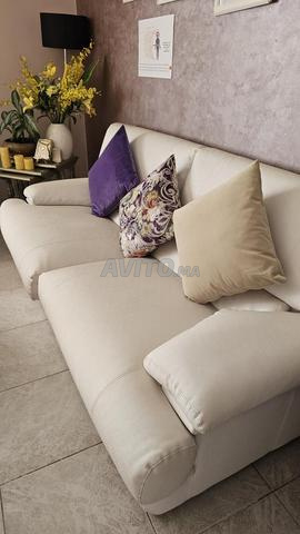 Magnifique Salon 3 Pièces Cuir Blanc Cassé - 2