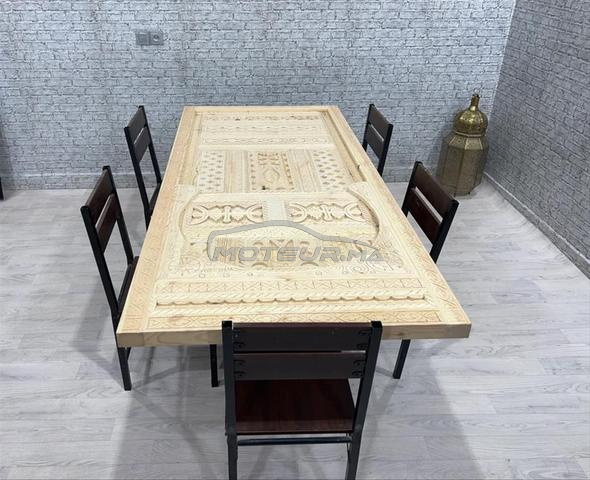 🏺 طاولة طعام مصنوعة يدوياً من الخشب المنحوت 🇲🇦✨ - 2