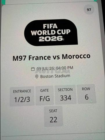 2 billets Maroc vs France 1/8 disponible
