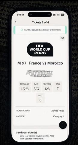 Maroc vs France billet coupe du monde