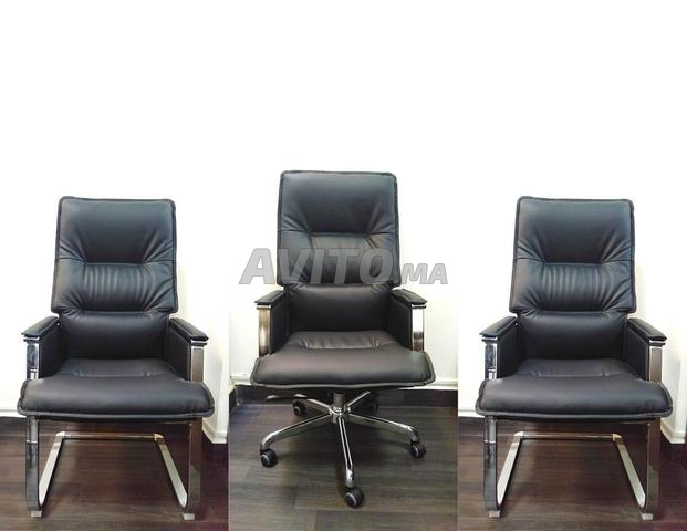 PACK fauteuil de direction en simili cuir/chaise - 2
