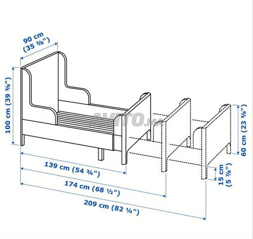 Lit Extensible avec matelas en mousse - 2