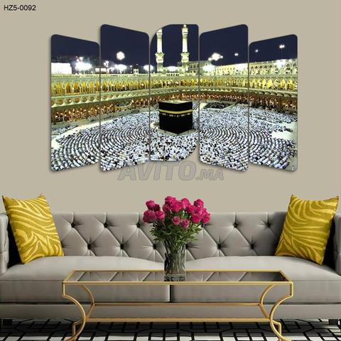 Tableau de la Kaaba – 5 pièces. Impression de luxe sur bois