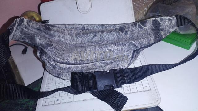 Sac banane style denim jean gris - 2