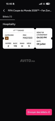 Ticket Hospitality fan zone Maroc vs France Rabat