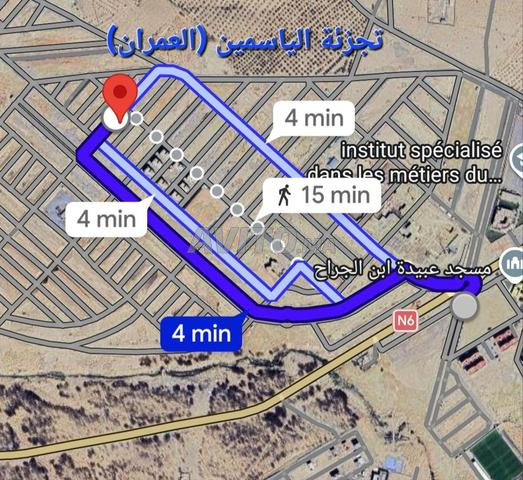 بيع قطعة أرض تجارية الياسمين العمران تاوريرت
