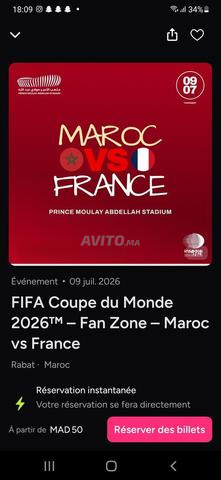 Ticket Fan Zone Maroc vs France Toto et Stormy