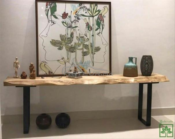Console en acier noir mat et bois massif - 2