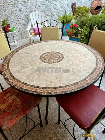 TABLE CÉRAMIQUE TRADITIONNELLE MAROCAINE RONDE es - 2