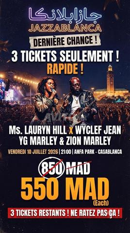 Billet 9 juillet Jazzablanca Ms. Lauryn Wyclef Jean