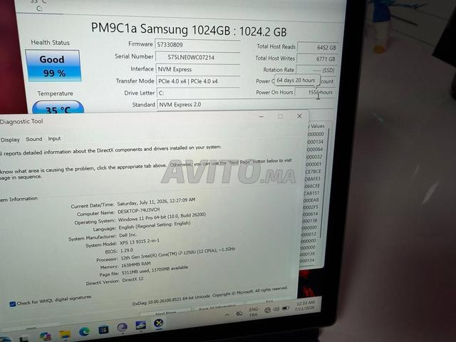 ديل XPS 13 (9315) 2 في 1 i7-1250U رام 16 جيجابايت 1 تيرابايت