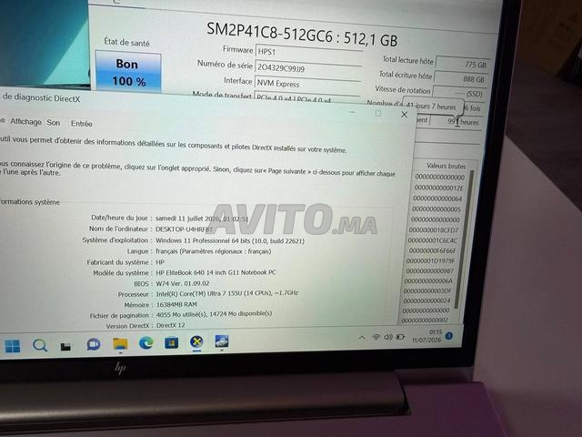 Hp Elitebook 640 G11 2025 Ultra 7 16Go DDR5 512Go