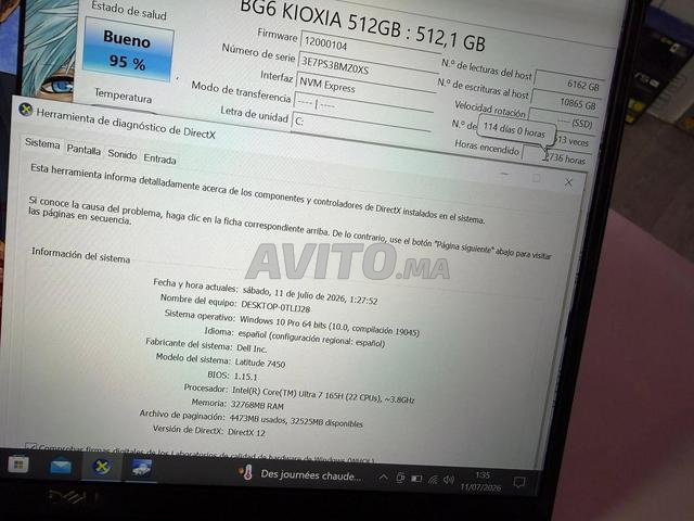 Dell Latitude 7450 Ultra 7 32Go RAM DDR5 512Go