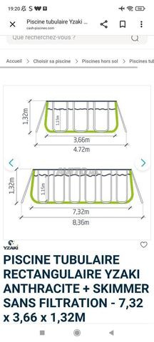 La piscine tubulaire Yzaki 7.32 x 3.66 x 1.32 m - 2