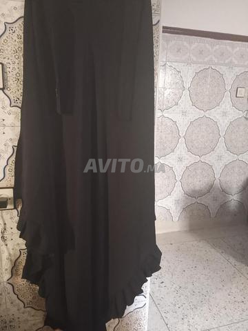 Voile pour femmes noir long à une seule couche - 2