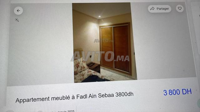 Studio meublé à ain sebaa 4500dh