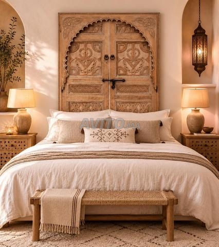 Tête de lit en bois sculpté – Style Riad Marocain - 2