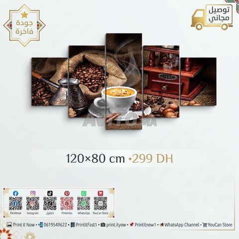 ☕ لوحة ديكور كوفي كوليكشن – 5 قطع – 120×80 سم –