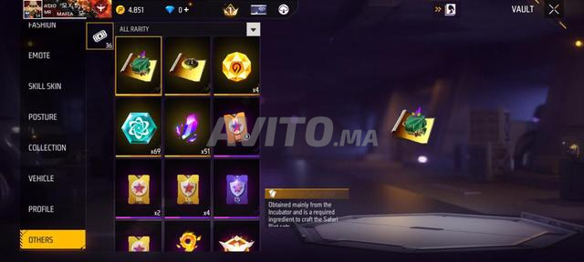 Compte Free Fire à vendre - 2