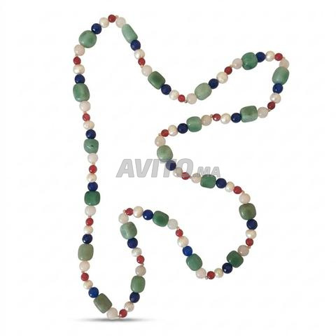 COLLIER SAUTOIR PIERRES COLORÉES - 2
