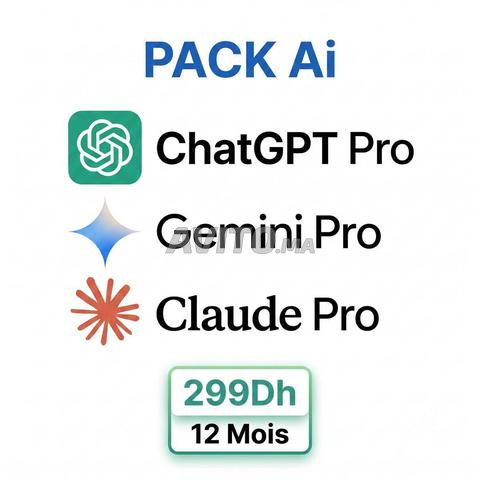 Pack IA - ChatGPT Pro Gemini Pro Claude Pro 12M