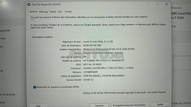 Hp probook 440 g11 Ultra7