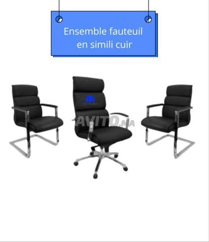 Ensemble fauteuil en simili cuir\chaise - 2