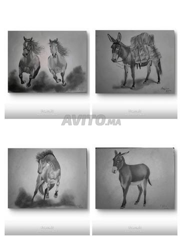 8 tableaux originaux au crayon