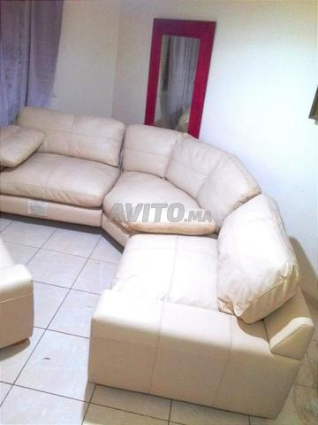 Salon cuir canapé d’angle 4.50/1m .1/1m - 2