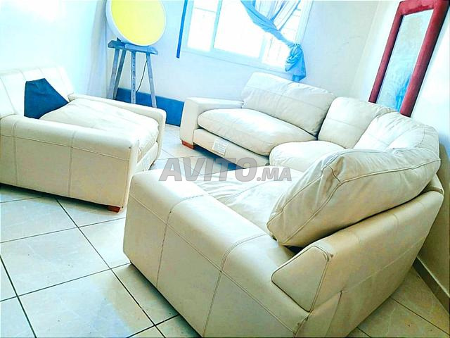 Salon cuir canapé d’angle 4.50/1m .1/1m