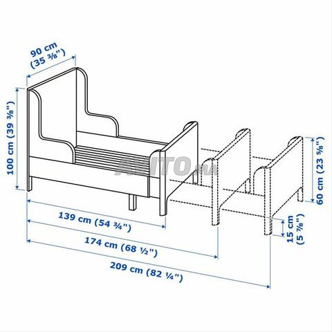 Lit enfant IKEA BUSUNGE extensible avec matelas - 2