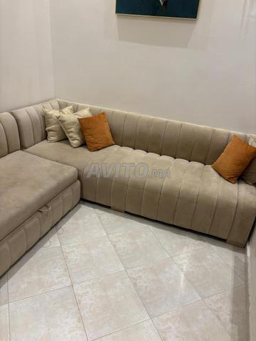 Canapé convertible beige
