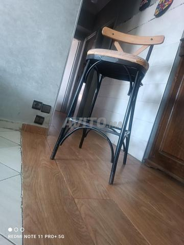 Tabouret de bar en métal et bois (Style Crossback) - 2