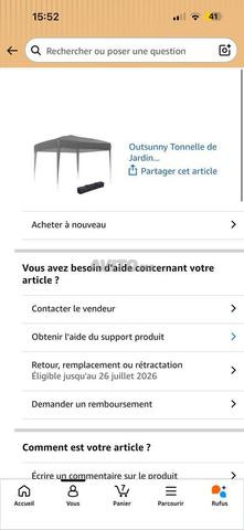 Tonnelle 3m sur 3m France neuve - 2