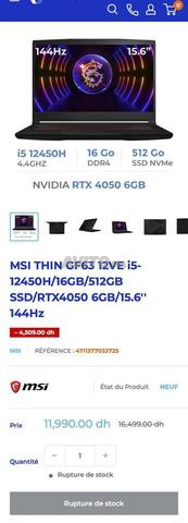 MSI Thin GF63 12VE 009XES – RTX 4050 - 2