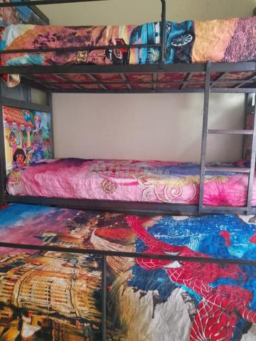 Lit 3 places avec matelas et 3 couvre-lits enfants - 2