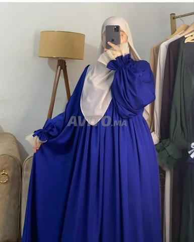 Nouvelle abaya Ghofrane en crêpe rose pour femmes - 2