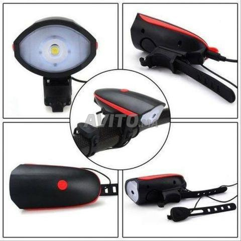 Éclairage vélo rechargeable avec klaxon / étanche - 2