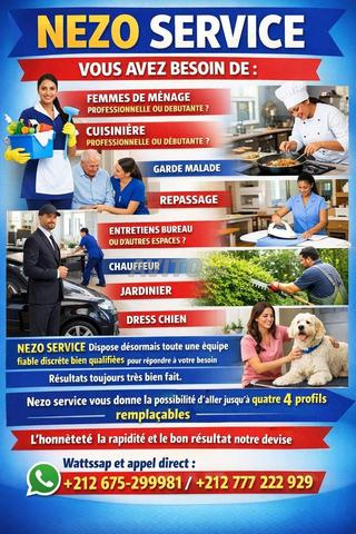 cuisine ménage nounou repassage garde malade