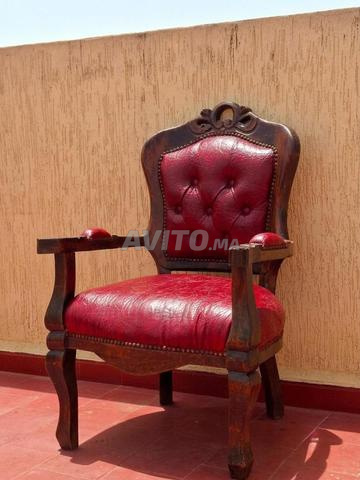 Chaise ROYALE en bois massif et cuir véritable ✅️ - 2