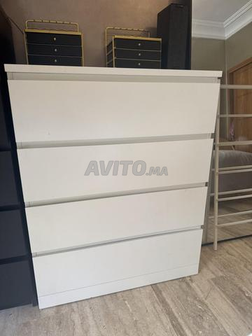 Commode 4 tiroirs 80x100 blanc mat Malm Ikea - 2