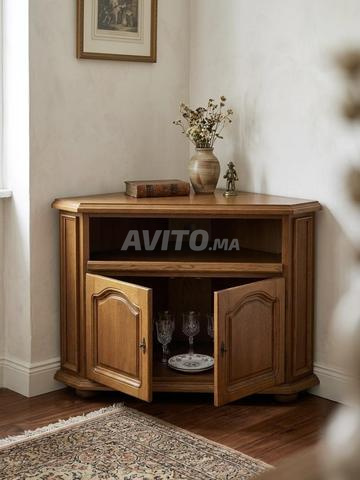 Meuble d’angle en bois – Meuble TV / de rangement