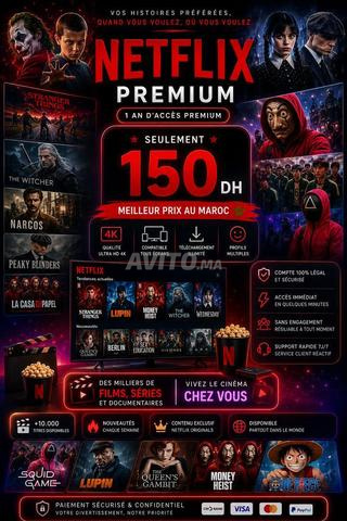 Netflix Premium 1 An 150 DH Seulement Garantie 100%